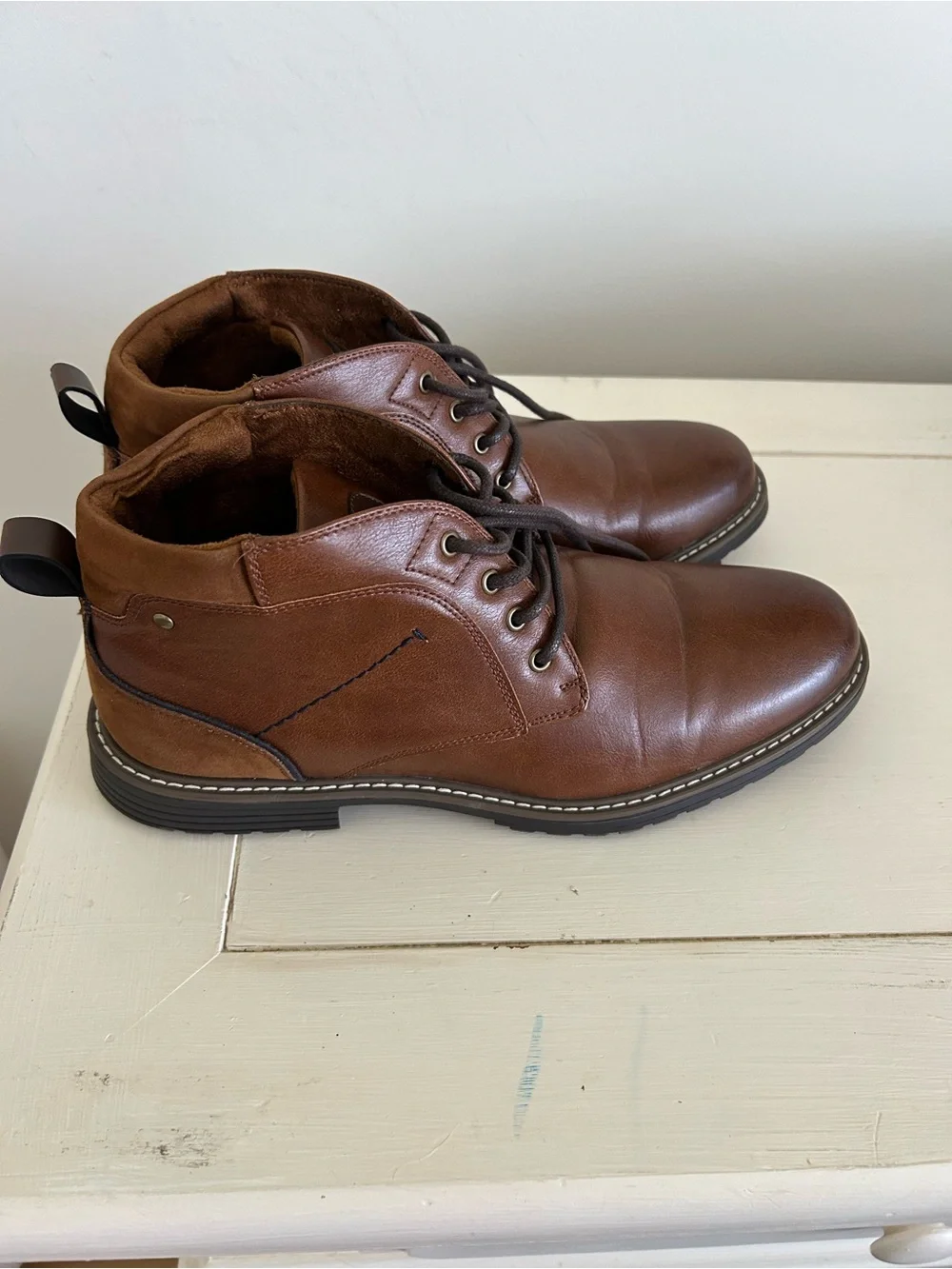 Bruno Marc Men's Brown Leather Lace-Up Boots - Timeless Casual Style